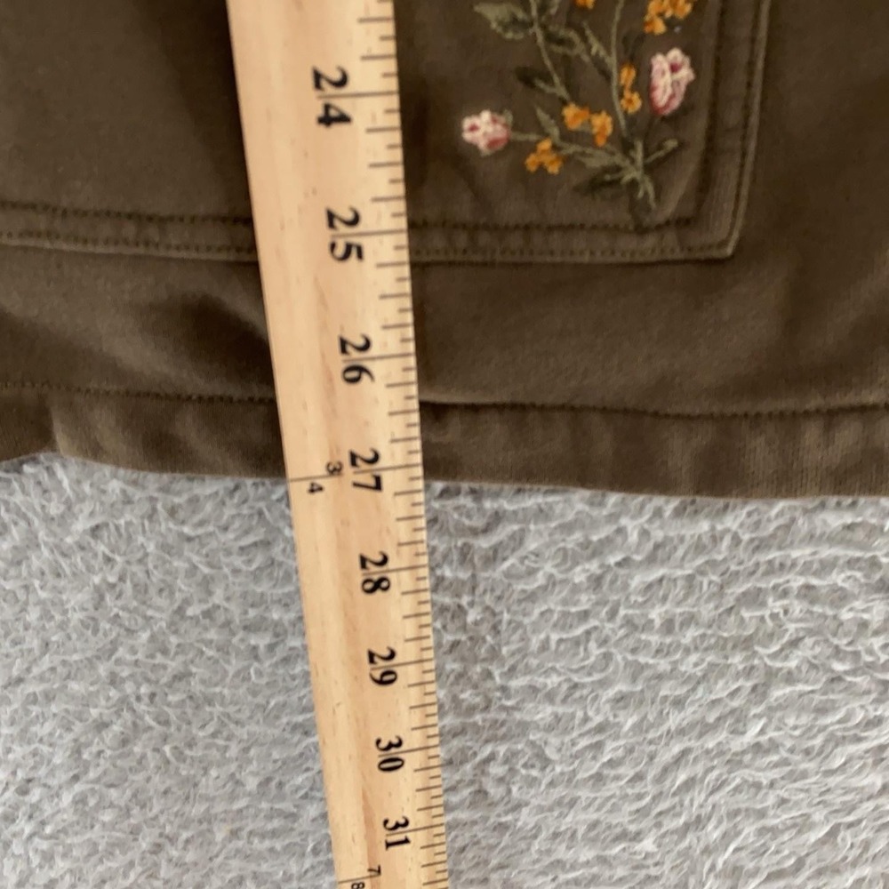 Driftwood Lara Jacket Womens XL Brown Embroidered Floral Military Boho Utility - Picture 9 of 14